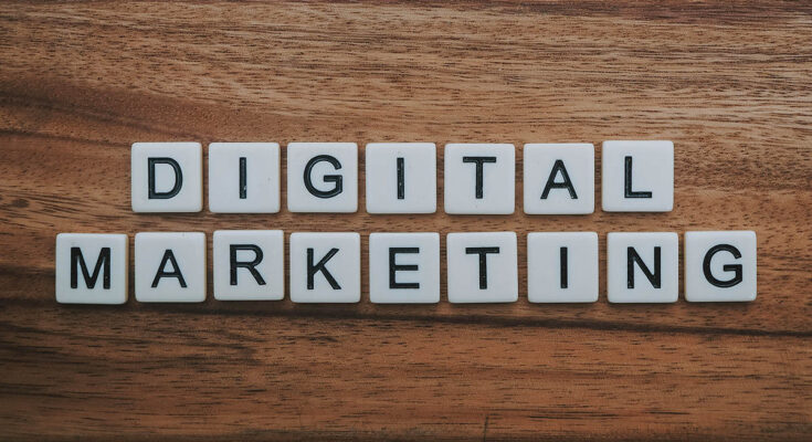 Modern graphic showcasing the phrase 'Digital Marketing Trends to Watch in 2025' with vibrant icons representing social media, AI, video content, and analytics.